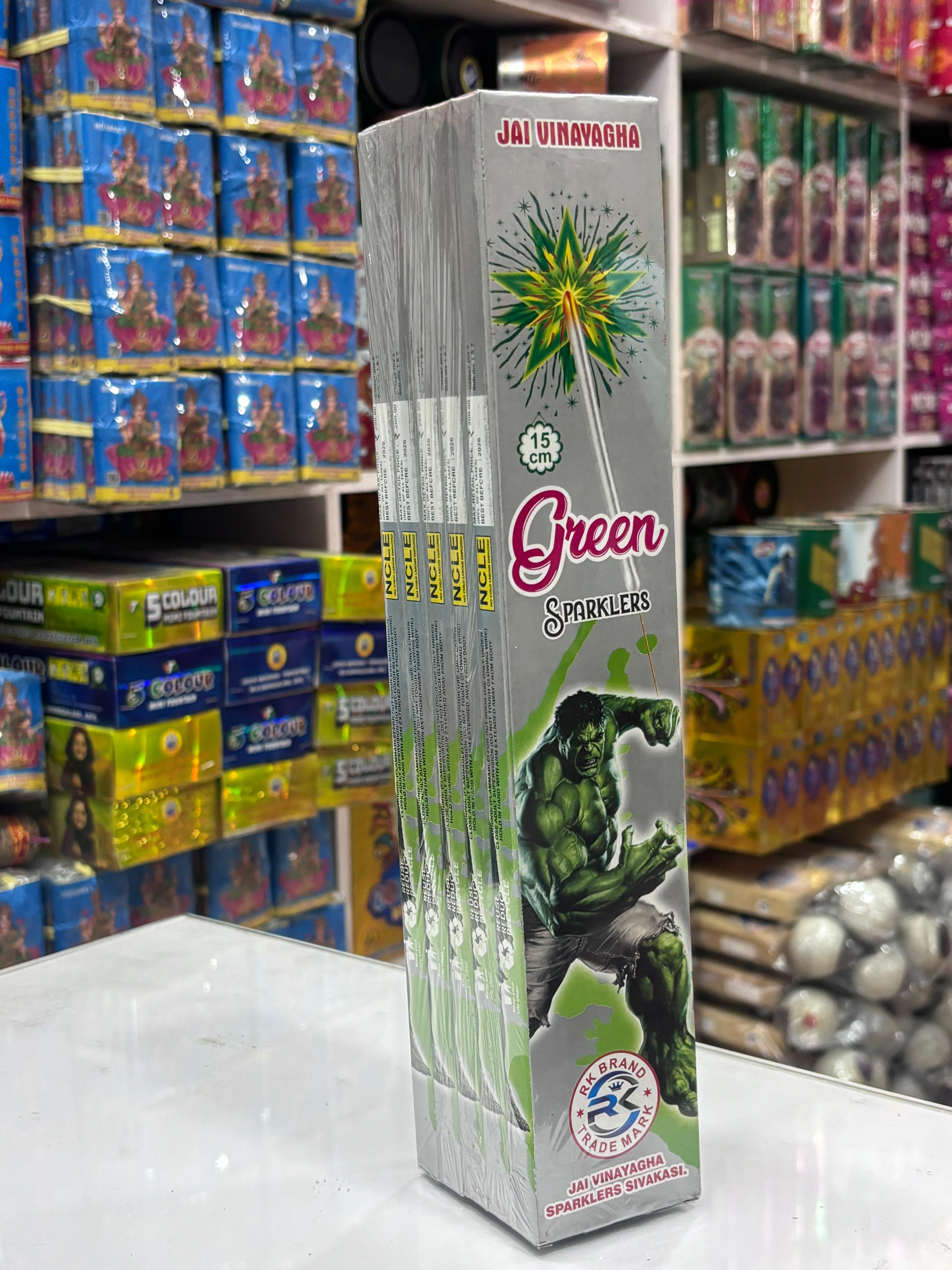 15 cm Green Sparklers